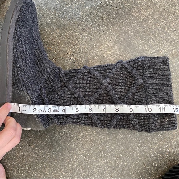 UGG classic argyle sweater knit boot gray 6 - Picture 2 of 6